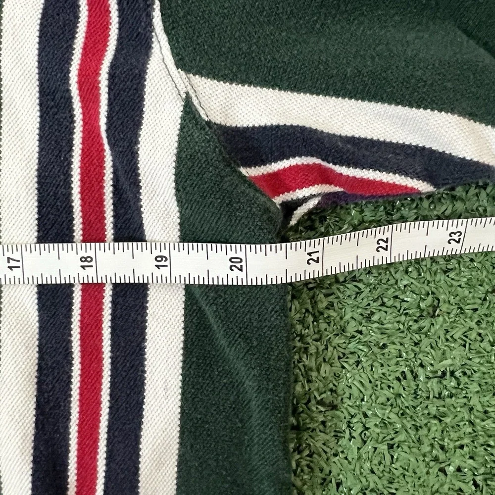 Vintage Ralph Lauren Chaps Polo Shirt Mens M 90s Y2K Multi Color Stripe Prep